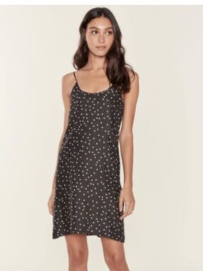ATM Anthony Thomas Melillo Black Polka Dot Slip Dress